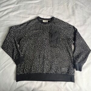 Adidas Women Size‎ XL Black White Speckle Print Crewneck Long Sleeve Sweatshirt